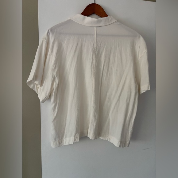 Madewell Ivory Button-Down Short Sleeve Shirt - Picture 4 of 5